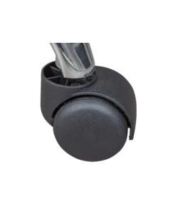 SGABELLO PU NERO GIREVOLE CON RUOTE, 33X33X50-66 CM